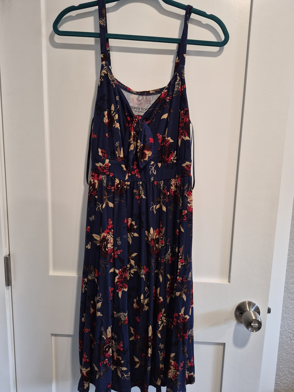 torrid Navy Floral Sundress with Red & Tan Accents